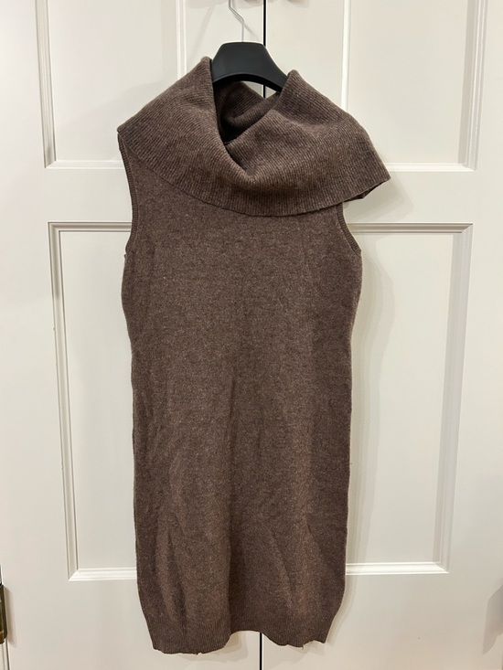 Evelyn Grace Dresses & Skirts - Sleeveless Brown Cowl Neck Knit Dress